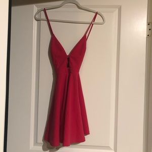 Sexy pink skater dress